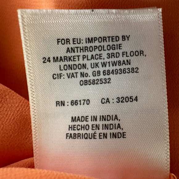 NWT Anthropologie Floreat Maryana Open-shoulder Blouse Orange Size L - Picture 11 of 16